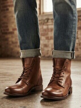 Tara M. Vintage Leather Lace Up Boots Size 39 USA 8.5